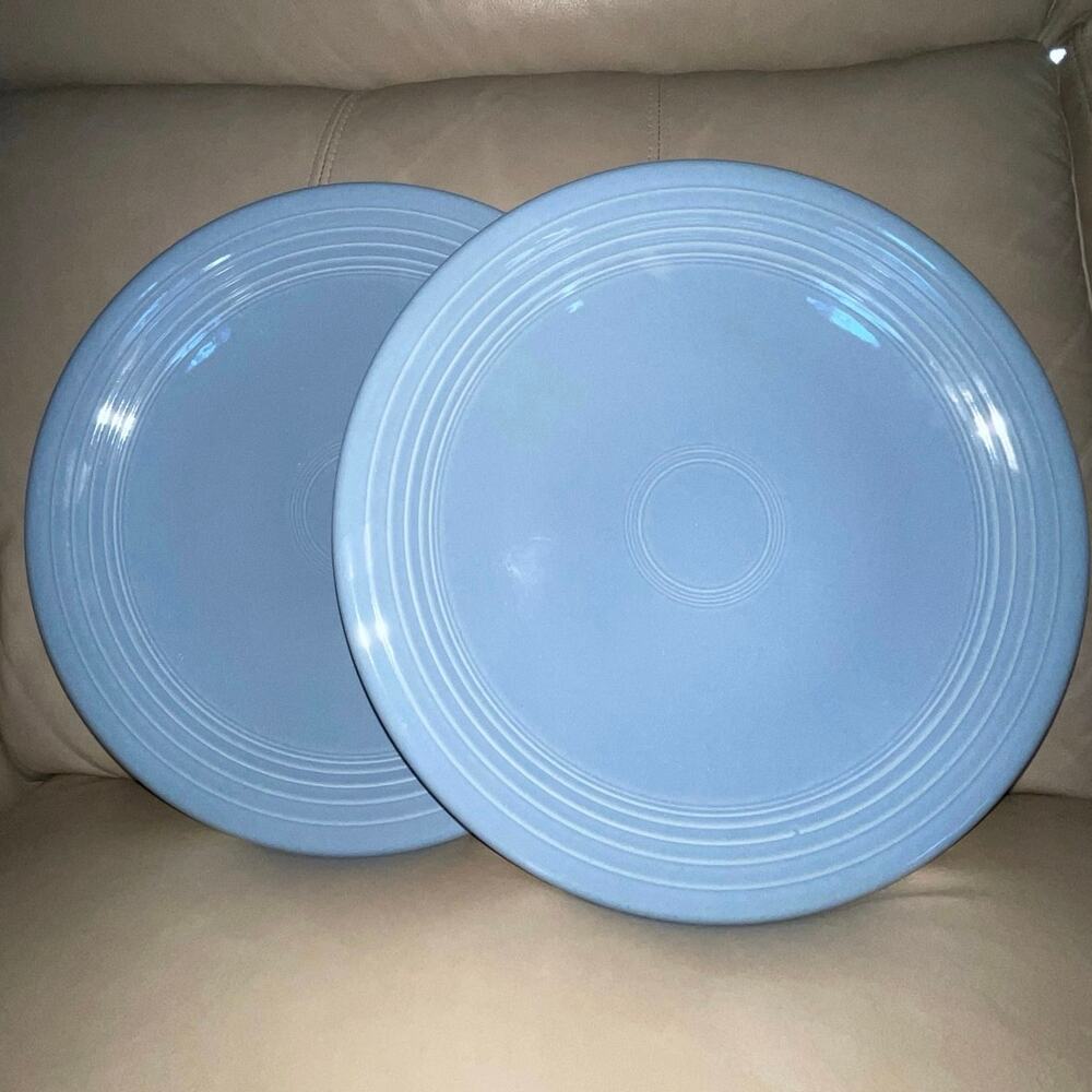 Vintage 1996 Fiestaware Periwinkle 12" Chop Plates (Set of 2) - Retired KKB VGUC